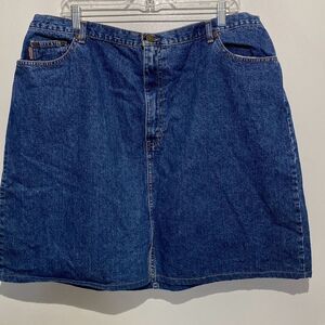 Eddie Bauer Women's Blue 100% Cotton Knee Length A-Line Denim Skirt Size 22W